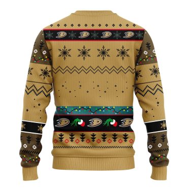 Anaheim Ducks Grinch Light Tangle Ugly Christmas Sweater