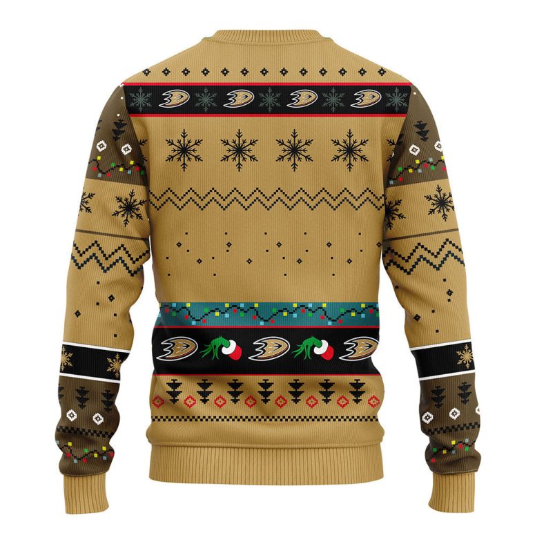 Anaheim Ducks Grinch Light Tangle Ugly Christmas Sweater