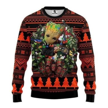 Anaheim Ducks Groot Holiday Lights Ugly Christmas Sweater