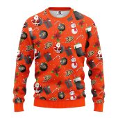 Anaheim Ducks Santa Claus Snowman Ugly Christmas Sweater