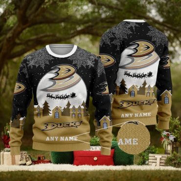 Anaheim Ducks Silent Night Town Ugly Christmas Sweater