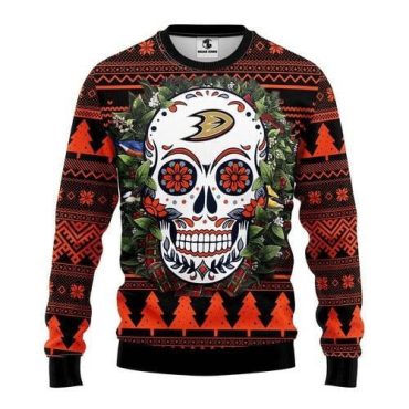 Anaheim Ducks Sugar Skull Fiesta Ugly Christmas Sweater