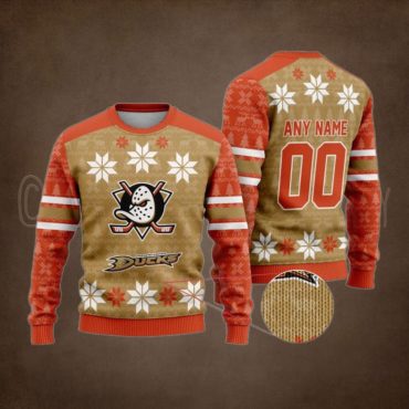 Anaheim Ducks Vintage Snowflake Ugly Christmas Sweater