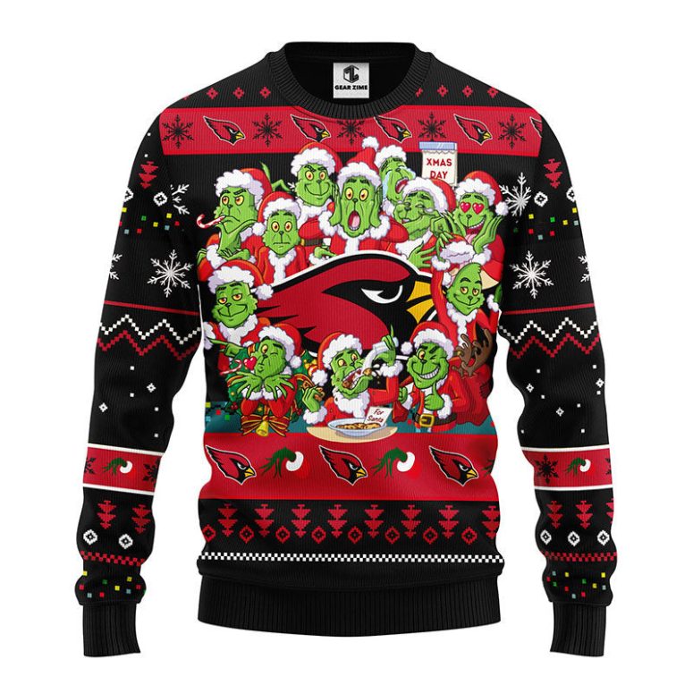Arizona Cardinals 12 Grinch Xmas Day Ugly Christmas Sweater