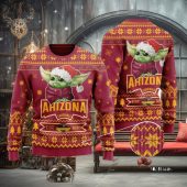 Arizona Cardinals Baby Yoda Cheer Ugly Christmas Sweater
