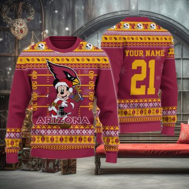 Arizona Cardinals Mickey Holiday Spirit Ugly Christmas Sweater