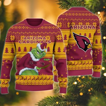 Arizona Cardinals Naughty Grinch Ugly Christmas Sweater