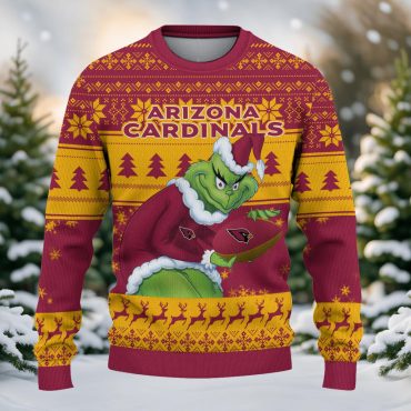 Arizona Cardinals Naughty Grinch Ugly Christmas Sweater