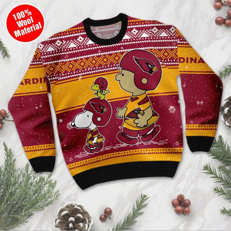 Arizona Cardinals Peanuts Ugly Christmas Sweater