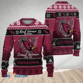 Arizona Cardinals Real Women Smart Women Ugly Christmas Sweater
