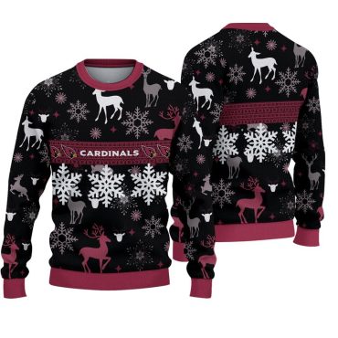 Arizona Cardinals Winter Reindeer Ugly Christmas Sweater