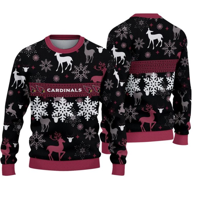 Arizona Cardinals Winter Reindeer Ugly Christmas Sweater