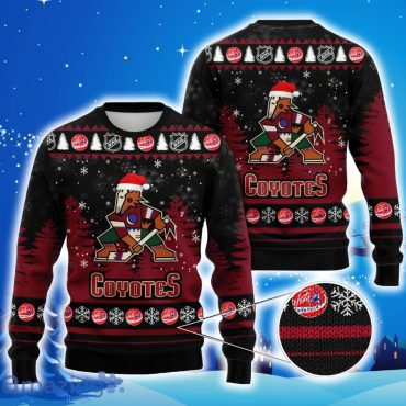 Arizona Coyotes Santa's Ice Hockey Cheer Ugly Christmas Sweater