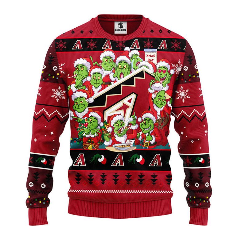 Arizona Diamondbacks 12 Grinch Xmas Day Ugly Christmas Sweater