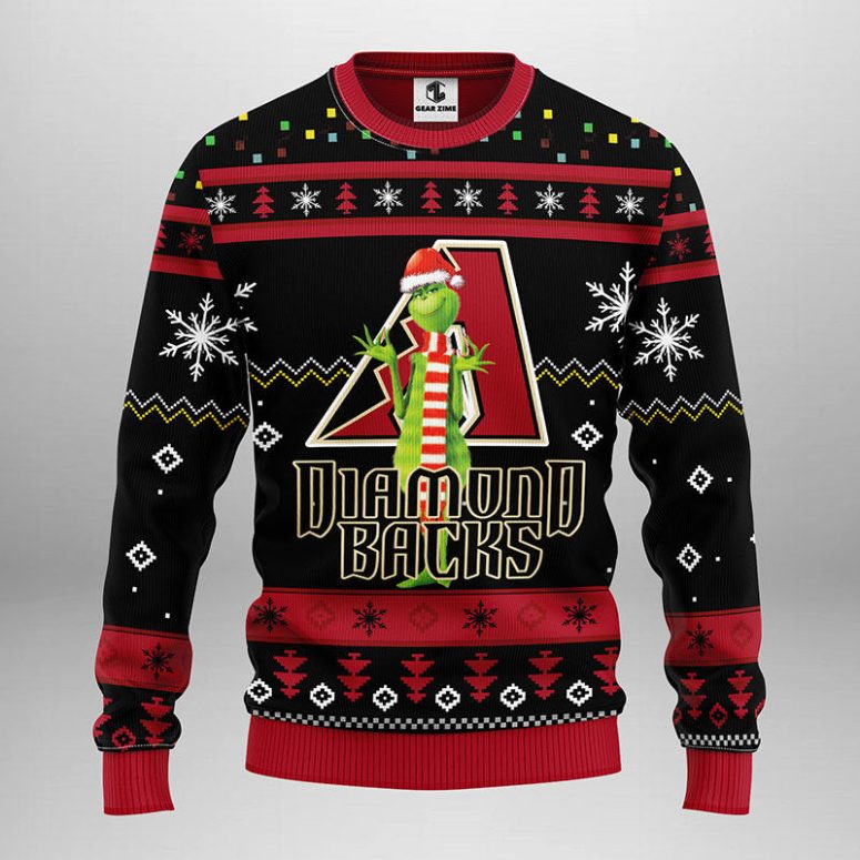Arizona Diamondbacks Funny Grinch Ugly Christmas Sweater