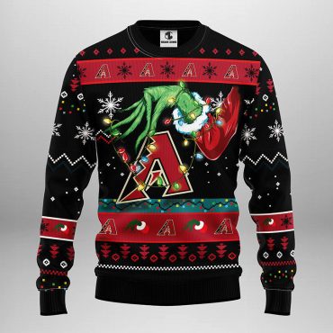Arizona Diamondbacks Grinch Lights Ugly Christmas Sweater