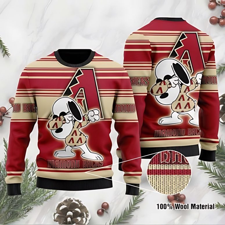 Arizona Diamondbacks Snoopy Dab Retro Ugly Christmas Sweater