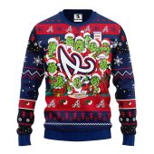 Atlanta Braves 12 Grinch Xmas Day Ugly Christmas Sweater - TeeUgly