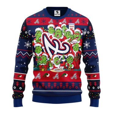 Atlanta Braves 12 Grinch Xmas Day Ugly Christmas Sweater