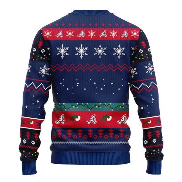 Atlanta Braves Grinch Hug Ugly Christmas Sweater