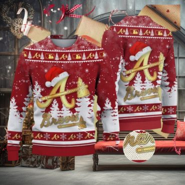 Atlanta Braves Festive Santa Ugly Christmas Sweater