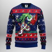 Atlanta Braves Grinch Hand Ugly Christmas Sweater - TeeUgly