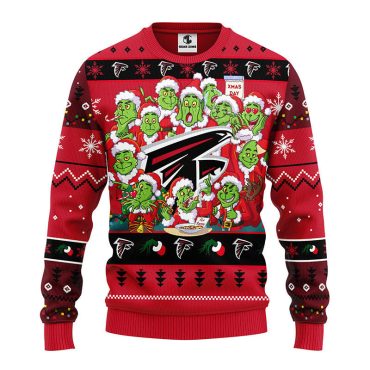 Atlanta Falcons 12 Grinch Xmas Day Ugly Christmas Sweater