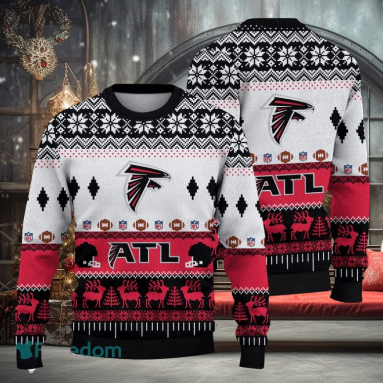 Atlanta Falcons Classic Snowy Christmas Ugly Christmas Sweater