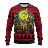 Atlanta Falcons Grinch Hug Ugly Christmas Sweater - TeeUgly