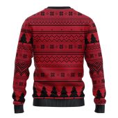 Atlanta Falcons Grinch Hug Ugly Christmas Sweater Back - TeeUgly