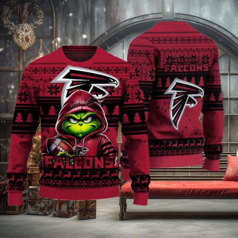 Atlanta Falcons Grinchy Game Day Ugly Christmas Sweater