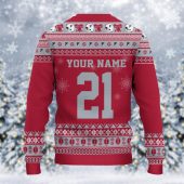 Atlanta Falcons Mickey Mouse Santa Ugly Christmas Sweater Back - TeeUgly