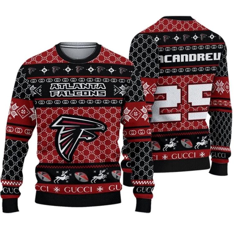 Atlanta Falcons Player Number Ugly Christmas Sweater