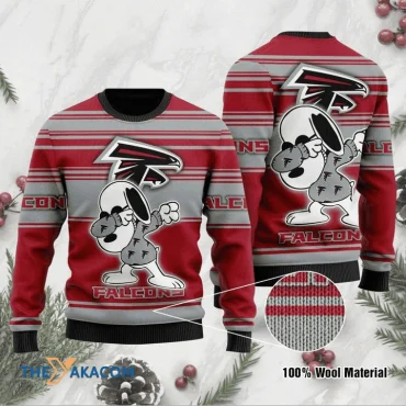 Atlanta Falcons Snoopy Dabbing Ugly Christmas Sweater