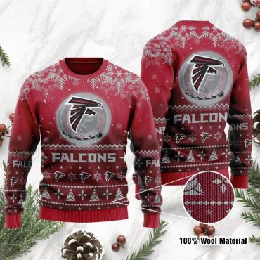 Atlanta Falcons Snowfall And Logo Ugly Christmas Sweater