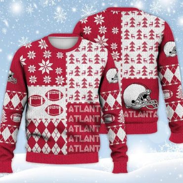 Atlanta Falcons Ugly Pine Trees And Flowers Christmas Sweater