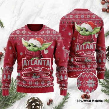 Baby Yoda Atlanta Falcons EST 1966 Ugly Christmas Sweater