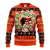 Baltimore Orioles 12 Grinch Xmas Day Ugly Christmas Sweater - TeeUgly