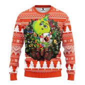 Baltimore Orioles Grinch Hug Ugly Christmas Sweater - TeeUgly