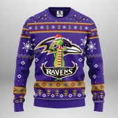 Baltimore Ravens Funny Grinch Ugly Christmas Sweater - TeeUgly