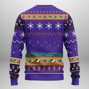 Baltimore Ravens Grinch Hand Ugly Christmas Sweater
