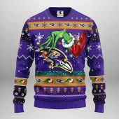 Baltimore Ravens Grinch Hand Ugly Christmas Sweater