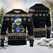 Baltimore Ravens Grinch Ugly Christmas Sweater - TeeUgly