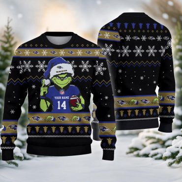 Baltimore Ravens Grinch Ugly Christmas Sweater