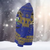 Baltimore Ravens Grinch With Ball Ugly Christmas Sweater Left - TeeUgly