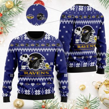 Baltimore Ravens Peanuts Team Spirit Ugly Christmas Sweater