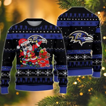 Baltimore Ravens Santa’s Holiday Cheer Ugly Christmas Sweater