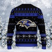 Baltimore Ravens Santa’s Holiday Cheer Ugly Christmas Sweater Back - TeeUgly
