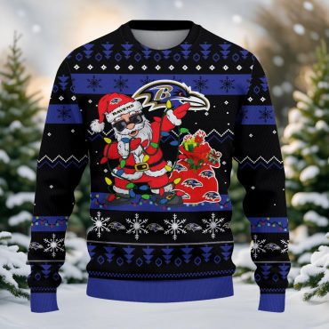 Baltimore Ravens Santa’s Holiday Cheer Ugly Christmas Sweater