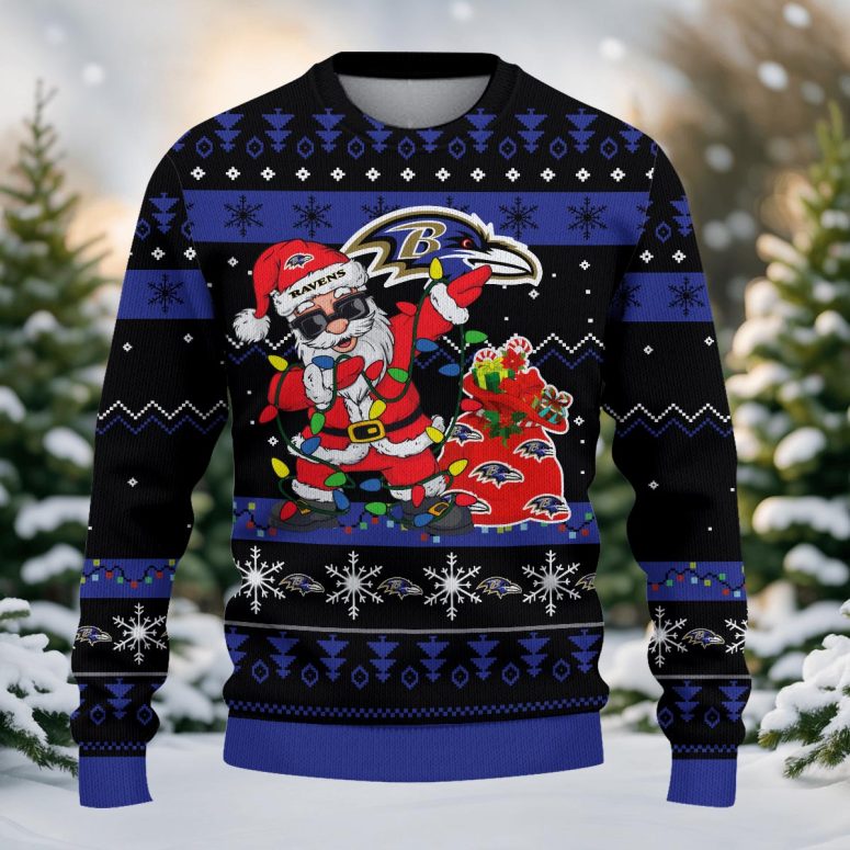 Baltimore Ravens Santa’s Holiday Cheer Ugly Christmas Sweater
